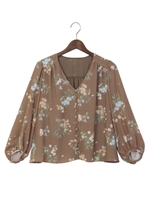 ☆JC フラワー プリント シフォン ブラウス/M.Brn
