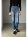 【AZUL by moussy】ハイウエストテーパードデニム/BLU
