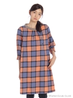 【OUTLET】ウィンドペンチェックワンピース/ピンク