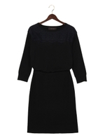 ★JOC ニット 胸　レース 切り替え ワンピース/Black