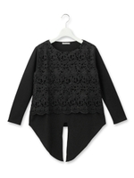 ◆フロントレース×リボン結びプルオーバー/サックス(090)