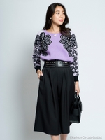 フラワージャガードニット[DRESS]/ラベンダー