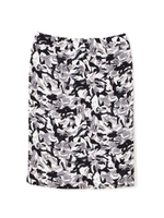 《B ability》ストレッチサテンプリントスカート/グレー(021)