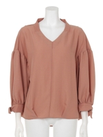 【Aunt　Marie's】袖リボンスキッパーブラウス/ORG