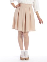 クラシカルタックフレアスカート/ベージュ