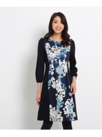 ドローイングフラワーワンピース/グレー(112)