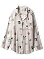 ドッグモチーフパジャマシャツ/OWHT