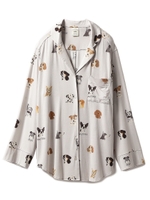 ドッグモチーフパジャマシャツ/OWHT