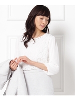 フラワーレースブラウス/ブラック(019)