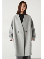 【AZUL by moussy】ダブルボタンコート/T.GRY