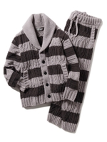 【限定SET】HOMME‘スフレ’アランカーデ＆パンツセット/GRY