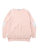 HEART PATCH V NECK TOP/グレー