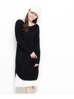 ニットワンピース+ドッキングキャミソール/キャメル(041)