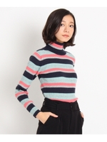 マルチボーダータートルニット/ネイビー(393)