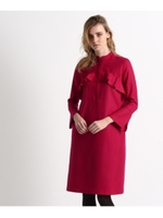 ラッフルスタンドカラーワンピース/ラズベリーピンク(073)