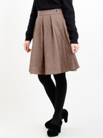 タック使いフレアスカート/L/ベージュ