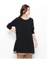 バックリボンレイヤード風ワンピース/ダークブラウン(043)