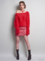 レオパードジャガードスカート/BROWN