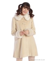 リボンボタンコート/ベージュ