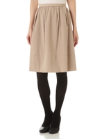 タフタタックギャザースカート/ベージュ(040)