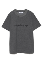 フロッキーロゴプリントTシャツ/GRY