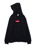 EMBROIDERD BOX LOGO SWEAT HOODIE/ブラック