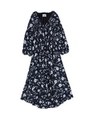 flower gather long dress/BLACK