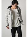 【AZUL by moussy】TC杢ボーダー中綿ブルゾン/GRY