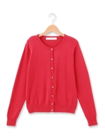 ◆スカラップニットカーディガン/レッド(062)