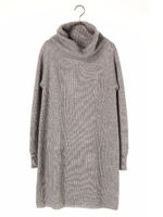 オフタートル片畦ニットワンピース/アイボリー