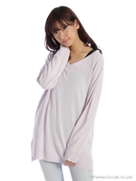 カシミアタッチVネックニットアンサンブル/ムラサキ