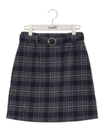 チェック柄台形スカート/ネイビー