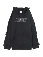 バックル付きスウェットワンピ/ブラック