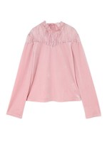 レースボウタイブラウス/ピンク