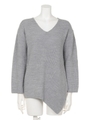 ウォーム片畦ニットTOP/T.GRY