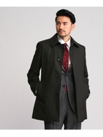 ヘリンボンバンクスステンカラーコート/ブラック(019)