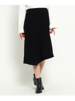 イレギュラーヘムニットスカート/ブラック(019)