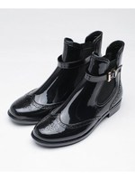 サイドゴアエンジニアソールレインブーツ/ブラック