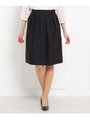〔洗える〕リバーシブルタフタスカート/ブラック(019)