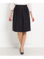 〔洗える〕リバーシブルタフタスカート/ブラック(019)