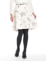 イレヘム花柄ミモレスカート/クロ