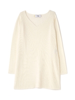 リブチュニックスリットニット/ホワイト(030)