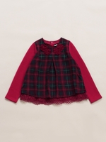 裏起毛裏毛チュニック/レッド