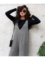 【ANAP】ニットサロペット/BK/WH