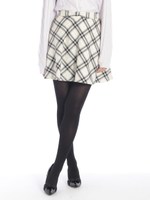 チェックサーキュラースカート/シロ