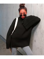 【anap mimpi】タートルリブニットトップス/BK