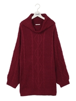 オフタートルニットワンピ/ネイビー