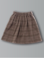 シャギーチェックスカート/ブラウン