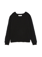 レーススリーブニット/ブラック(010)