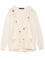ビーズ刺繍カーディガン/MILK